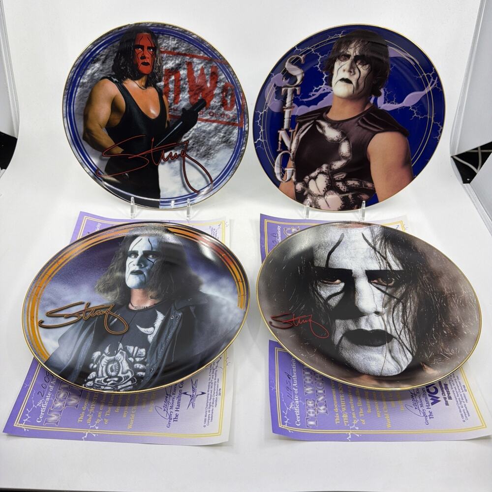 WCW Sting Collector Plate Set of 4 Hamilton Collection with COAs WWE WWF